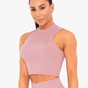 Ryderwear Ribbed Crop Tank in Mauve (NWOT)